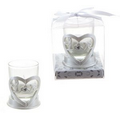 Heart Love Poly Resin Candle Set - White